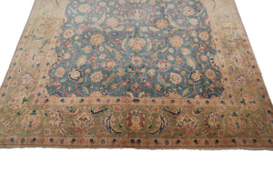  10x13 Rare Antique Rug Oushak Rug Fine Blue Oriental Carpet 305cm x 401cm