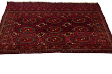 Load image into Gallery viewer, 3X5 Antique Exceptional Turkoman Tapestry Wall Hanging Rug  Red 1910 Boho
