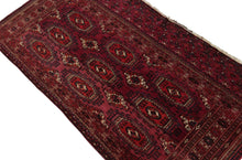 Load image into Gallery viewer, 3X5 Antique Exceptional Turkoman Tapestry Wall Hanging Rug  Red 1910 Boho

