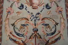 Load image into Gallery viewer, 4x5 Rare Antique French Tapestry Rococo Tapestry Green 81cm x168cm c.1920
