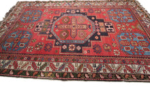 Load image into Gallery viewer, 4x6 Rare Fine Antique Handmade Caucasian Rug Shirvan Rug Tribal Blue 1940
