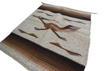 Load image into Gallery viewer, 2.5x3 Vintage Mexican Rug Flatwoven Geometric Road Runner 76cmx91cm Tapestry 
