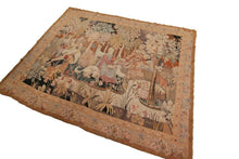 Load image into Gallery viewer, 7X8 Rare Antique French Tapestry Human Tapestry  Animals 203cm x 244cm c.1910
