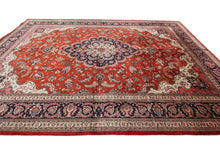 Load image into Gallery viewer, 7x10 Fine Silk Qumm Silk Ghhomm rug 100% Silk  foundation  Handmade Vintage Rug
