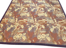 Load image into Gallery viewer, 8X13 Vintage Art Nouveau Tapestry Fabric Abstract Rug  &quot;Einstein Moomjy&quot;  C.1955
