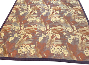 8X13 Vintage Art Nouveau Tapestry Fabric Abstract Rug  "Einstein Moomjy"  C.1955
