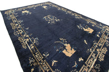 Load image into Gallery viewer,  13x18 Rare Antique Peking Chinese Art Deco Rug Museum Quality Blue c.1870  
