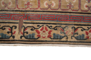 10x10 Rare Antique Peking Ninghshia Art Deco Rug Chinese Beige 285x305cm C.1860