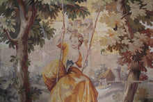 Load image into Gallery viewer, 6x7 Antique French Tapestry  Large Tapestry Antique Wool &amp; Silk 178x203cm c.1890
