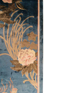 Rare Vintage Art Nouveau Rug Silk Chinese Rug 6X9 C.1960 Art Deco 183cmx269cm
