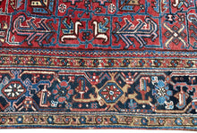 Load image into Gallery viewer, Antique Herriz Serrapi Rug Geometric 9X12 Handmade Light Red 257cmx354cm c. 1930
