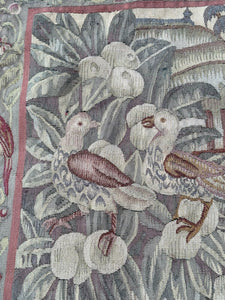 Antique French Tapestry Arts & Crafts Noblemen 1890 Wool & Silk 6x7 183 x 206cm