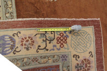 Load image into Gallery viewer, 9x12 Antique Peking Chinese Art Deco Brown Rug Fish Handmade Ninghshia  C.1890
