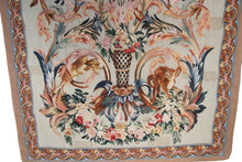 Load image into Gallery viewer, 4x5 Rare Antique French Tapestry Rococo Tapestry Green 81cm x168cm c.1920

