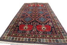Load image into Gallery viewer, 5&#39;x7&#39; Rare Fine Antique Handmade Caucasian Rug Shirvan Rug Tribal Blue c.1920
