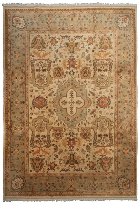 9x12 Vintage Authentic Turkish Oushak Rug Rare Arts & Crafts Beige 269cmx350cm 
