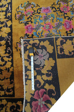 Load image into Gallery viewer, 4x7 Antique Art Deco Rug Antique Chinese Rug Walter Nichols Gold Black 122x203cm
