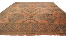 Load image into Gallery viewer, Rare 10x11 Antique Oushak Authentic Oushak Wool Foundation Geometric 299x 346cm
