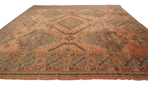 Rare 10x11 Antique Oushak Authentic Oushak Wool Foundation Geometric 299x 346cm