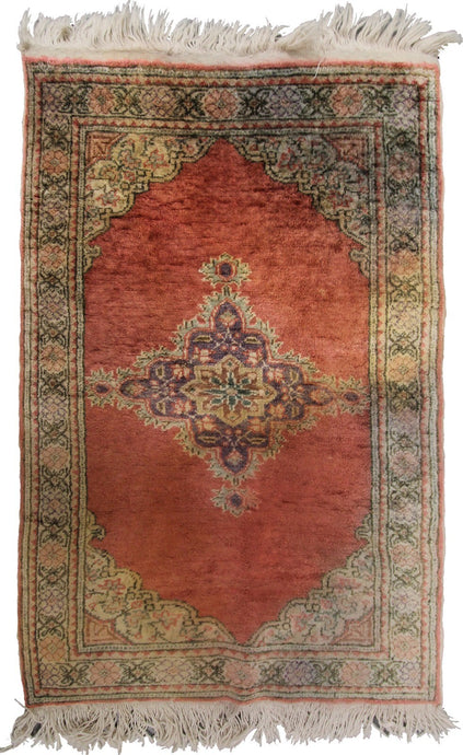  2x3 Rare Vintage Turkish Rug Cotton Kaysari 61cm x91cm Fine Tapestry Handmade