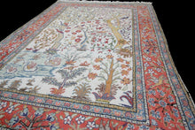 Load image into Gallery viewer, 4x6 Rare Vintage Turkish Rug Hereke cotton Kaysari 117cm x176cm Bird Tapestry 
