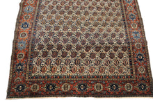 Load image into Gallery viewer, 4x6 Rare Antique Fereggann Fine Rug Geometric Navy Blue 130cmx188cm C.1880 
