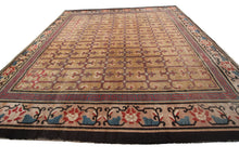 Load image into Gallery viewer, 10x10 Rare Antique Peking Ninghshia Art Deco Rug Chinese Beige 285x305cm C.1860
