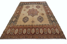 Load image into Gallery viewer, 9x12 Magnificent Vintage Turkish Oushak Beige Area Rug Ikat Handmade Rug
