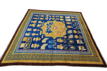 Load image into Gallery viewer, Antique Chinese Art Deco Rug Ninghshia Rug Guardian Lions Peking Blue 8X9 C.1900
