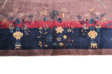 Load image into Gallery viewer, Rare Antique Art Deco Rug Chinese Rug Walter Nichols 10x14 Bird 305x437cm c.1920
