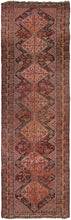 Load image into Gallery viewer,  3x10 Rare Antique Rug Khamseh Kazak Runner 10ft Boho Runner ©&quot;Shabby Chic Pile&quot;
