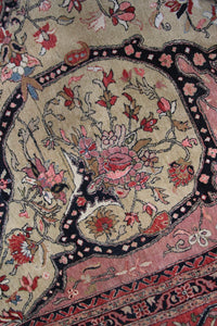 10x13 Vintage Farahann Rug Geometric Art Nouveau Rug Handmade Gold 305x392cm