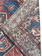 Load image into Gallery viewer, 10x13 Antique Rare Serrapi Rug Geometric Handmade Rug Rust 288cmx392cm c. 1880
