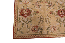 Load image into Gallery viewer, Vintage Tapestry European Needlepoint Beige 4x6 1960 Allover Geometric Rug
