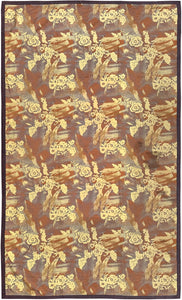 8X13 Vintage Art Nouveau Tapestry Fabric Abstract Rug  "Einstein Moomjy"  C.1955