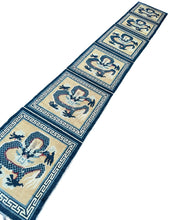 Load image into Gallery viewer, 2x13 1900 Antique Chinese Ninghshia Peking Rare Dragon Rug Tapestry 64cm x 391cm
