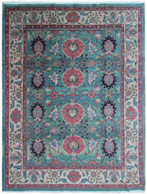 Load image into Gallery viewer, 10x13 Incredible Vintage Handmade Area Rug Teal 294cmx389cm Green 
