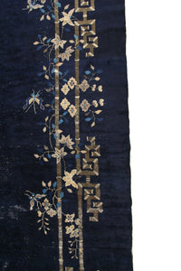  13x18 Rare Antique Peking Chinese Art Deco Rug Museum Quality Blue c.1870  
