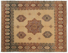 Load image into Gallery viewer, 9x12 Magnificent Vintage Turkish Oushak Beige Area Rug Ikat Handmade Rug
