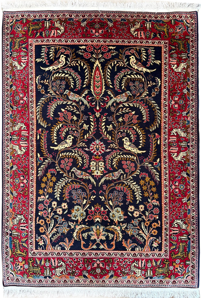 4x6 Antique Traditional oriental Tree of Life Rug Authentic Rug 117cm x 170cm