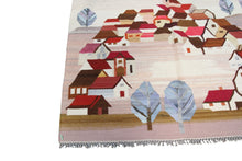 Load image into Gallery viewer, 4x5 Vintage Tapestry Peru Kilim Flatwoven Rug 145x 191cm Tapestry Beige 
