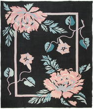 Load image into Gallery viewer, Rare Vintage Art Nouveau Rug Bold Art Deco Rug Black Handmade Rug Kilim 8x10
