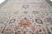 Load image into Gallery viewer,  13x19 Antique Serrappi Herriz Rug Rare Geometric Ivory C.1920 Rug 406cmx570cm  
