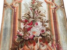 Load image into Gallery viewer, 1920 Antique French Aubusson Tapestry Rug Floral Vase Runner 3x10 1880 97x287cm
