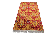 Load image into Gallery viewer, 5X8 Vintage Art Nouveau Rug Silk Chinese Rug C.1965 Art Deco Red 155cmx239cm
