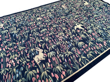 Load image into Gallery viewer, Antique French Tapestry Gamepark Ascending Landscape Handmade Signed 4x8 C.1930
