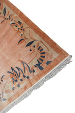 Load image into Gallery viewer, Rare Vintage Art Deco Rug Silk Chinese Rug Art Nouveau Handmade Rug Pink 8x11
