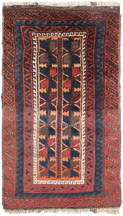  2x3 Antique Tribal Rug Antique Rug Tribal Wool Foundation  C.1900