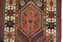 Load image into Gallery viewer, Rare Antique Rug Caucasian Kazak Fine Runner 112cm x 366cm Boho Rug 4X12 C.1880 
