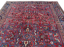 Load image into Gallery viewer, Antique Herriz Serrapi Rug Geometric 9X12 Handmade Light Red 257cmx354cm c. 1930
